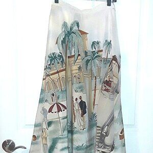 Collector's vintage Ralph Lauren silk skirt "roaring 20's print--MUST SEE
